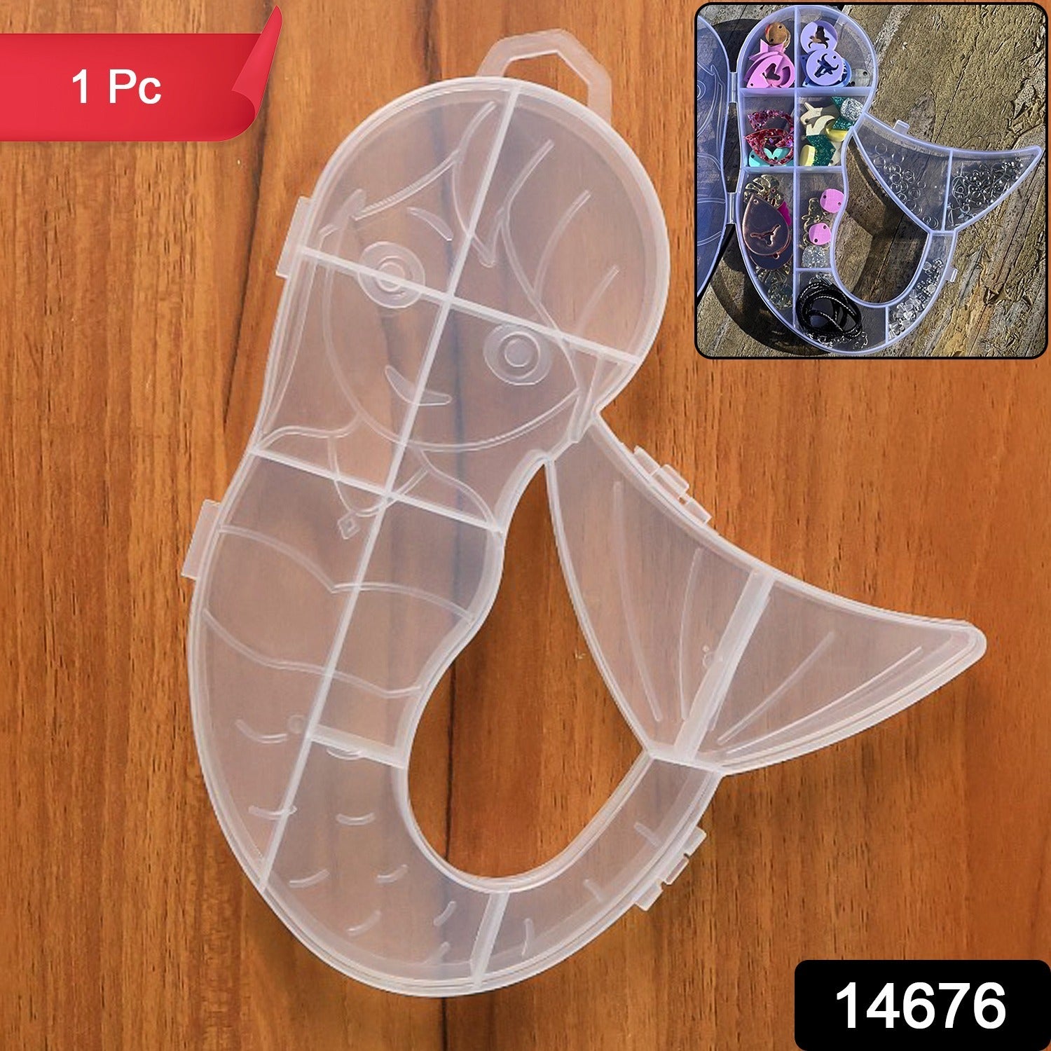 Mermaid Shape Plastic Storage Organizer Box (1 Pc) Mermaid Shape Plastic Storage Organizer Box (1 Pc)